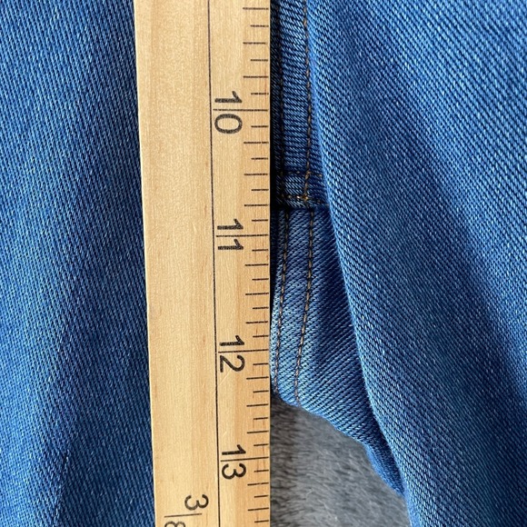 Halara Flex High Waisted Crossover flare leg jeans LP Blue Stretch Style DMVQ8 - Picture 7 of 9